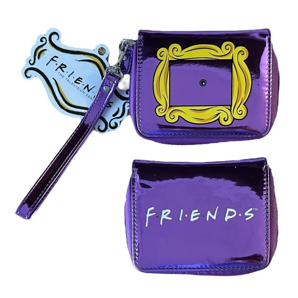 FRIENDS The TV Show 5"x4" Metallic Yellow Frame Wristlet Wallet - Purple